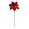 24" Red Velvet Poinsettia Stem with Shimmer Edge – Luxury Christmas Floral Pick